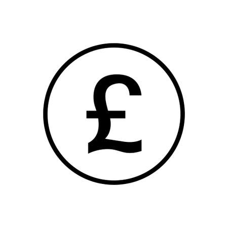 GBP coin icon. British pound currency isolated on white background. Vector illustrationのイラスト素材