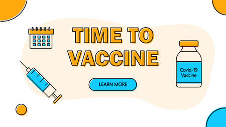 Time to vaccinate. Immunization. Fighting COVID-19. Vector illustrationのイラスト素材