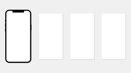 Smartphone post mockup. Social media carousel. Vector illustrationのイラスト素材