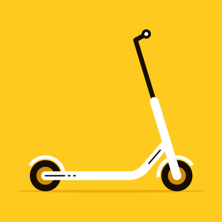 Electric scooter. Kick Scooter. Environmentally friendly means of transport. Flat style. Vector illustrationのイラスト素材