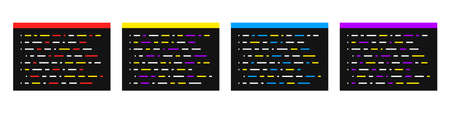 Programming. Coding. Development and software. Web. SEO. Flat style. Vector illustrationのイラスト素材
