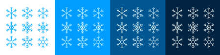 Snowflakes icons set. Winter or Christmas decoration elements. Vector illustrationのイラスト素材