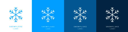 Snowflakes icons set. Winter or Christmas decoration elements. Vector illustrationのイラスト素材