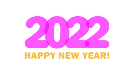 Happy new year 2022. New Years greeting. Minimalist trendy for branding, cover, card, banner.のイラスト素材
