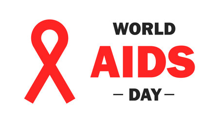World AIDS Day. 1 december. Red ribbon. Vector illustrationのイラスト素材