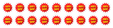 Big set of labels of discounts. Sales. Shopping Day Promotional Offer. Advertising marketing. Vector illustration.のイラスト素材