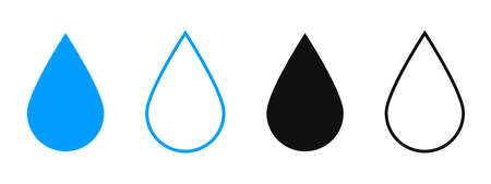 Water drop icons set. Vector illustrationのイラスト素材