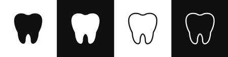 Teeth icons set. Dentistry. Dental treatment in a dental clinic. Vector illustrationの写真素材