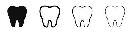 Teeth icons set. Dentistry. Dental treatment in a dental clinic. Vector illustration