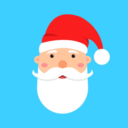 Santa Claus face. Christmas and New Year character. Vector illustrationのイラスト素材