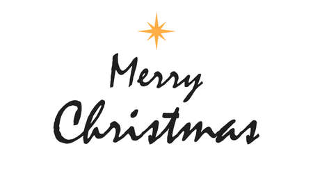 Caption: "Merry Christmas". Christian holiday. The birth of Jesus Christ. Vector illustrationのイラスト素材