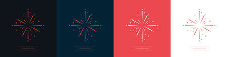 Fireworks set. Salute for holidays and parties. Vector illustration.のイラスト素材