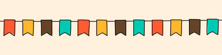 Set of festive flags. Decorative flags. Decoration for festival, birthday or other holidays. Vectorのイラスト素材