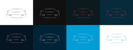 Car logos set. Automobile transport. Car company or business. Vector illustrationのイラスト素材