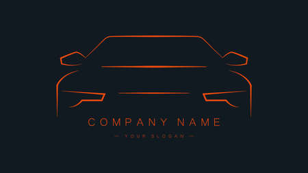 Car logo isolated on dark blue background. Automobile transport. Car company or business. Vector illustrationのイラスト素材