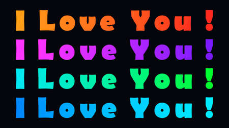 I love you. Declaration of love. Valentines day lettering. Typographic text isolated on white background. Vector illustrationのイラスト素材