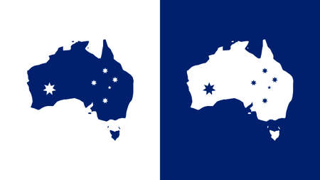 Australia. Silhouette of the Australian continent with national flag elements. vectorのイラスト素材