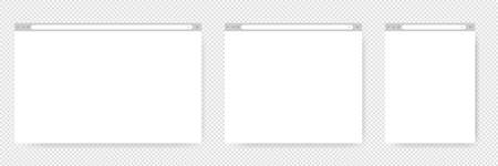Browser windows. Internet search bar. Web pages vector template.の写真素材