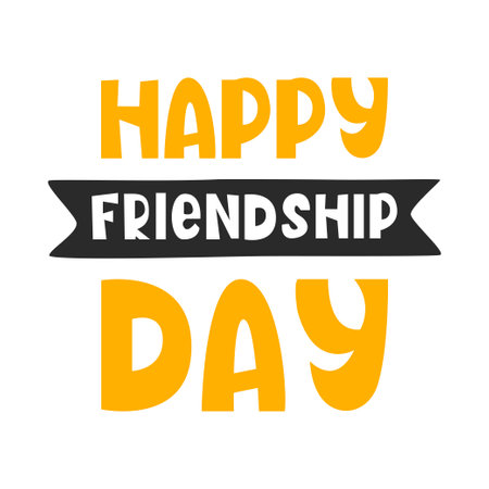 Happy Friendship Day. Banner. Vector typography design. Poster, postcard or background. The concept of friendship, unity and love.のイラスト素材