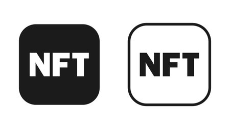 NFT coin. Non Fungible Token. blockchain technology.のイラスト素材
