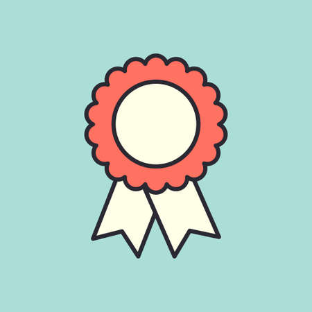 medal icon. vintage. retro style. vector illustrationのイラスト素材