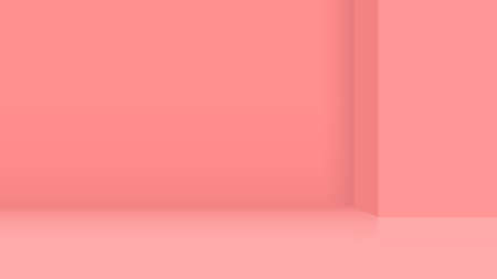 Empty 3D pink room. Empty space. Interior. Vector illustrationのイラスト素材