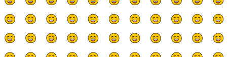 April fools day. Funny faces. Seamless background. Smile and humor concept. Vector illustrationのイラスト素材