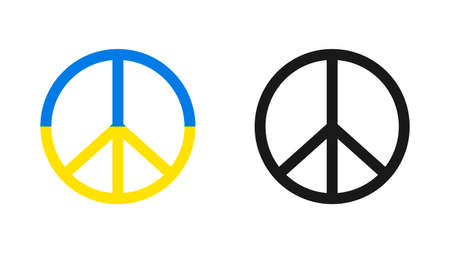 Peace symbol in Ukraine. Peace logo. War in Ukraine. Vector illustrationのイラスト素材