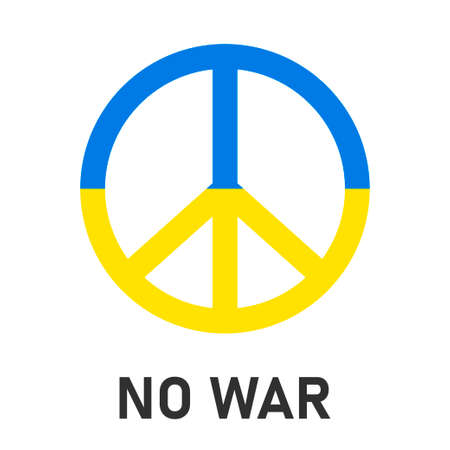 Ukrainian symbol of the peace. No war. Peace logo. Vector illustrationのイラスト素材