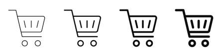 Set of carts. Shopping carts. Shopping in the store. Vector illustrationのイラスト素材