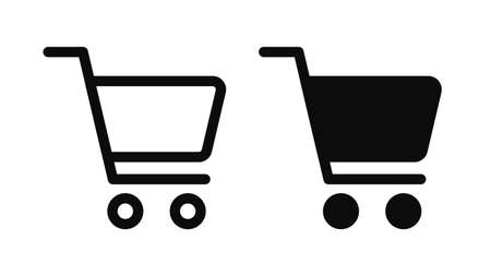 Carts. Shopping carts. Shopping in the store. Vector illustrationのイラスト素材
