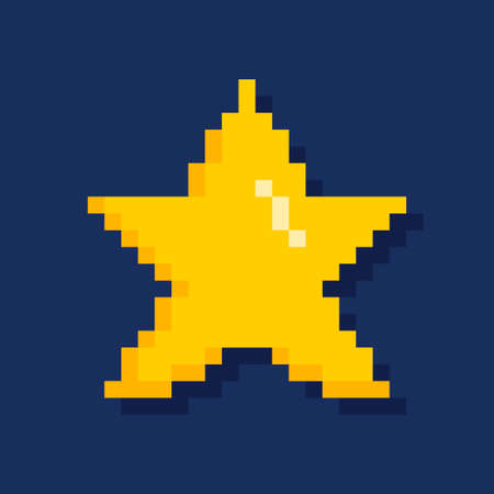 Pixel star. 8-bit. Retro video game style. Vector illustrationのイラスト素材