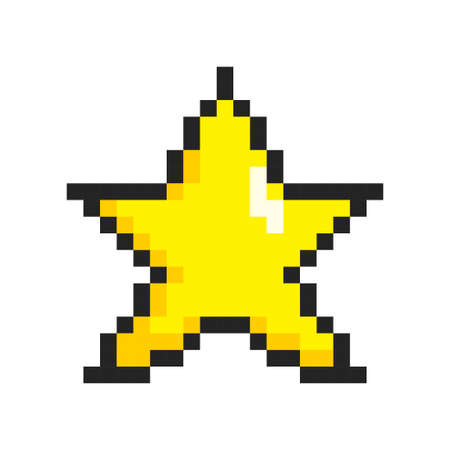 Pixel star. 8-bit. Retro video game style. Vector illustrationのイラスト素材