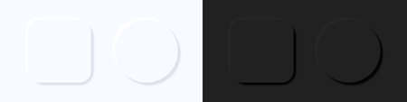 Neumorphic buttons. Geometric shapes in 3D style. UI. Vector illustrationのイラスト素材