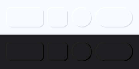Neumorphic buttons. Geometric shapes in 3D style. UI. Vector illustrationのイラスト素材