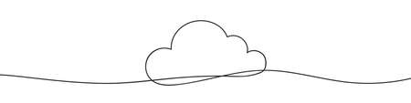 One line cloud icon. Continuous line. Vector illustrationのイラスト素材