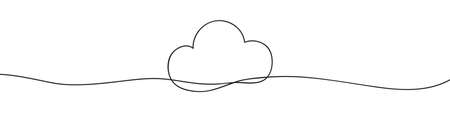 One line cloud icon. Continuous line. Vector illustrationのイラスト素材