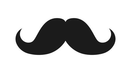 Mustache icon isolated on white background. retro style. vector illustrationのイラスト素材