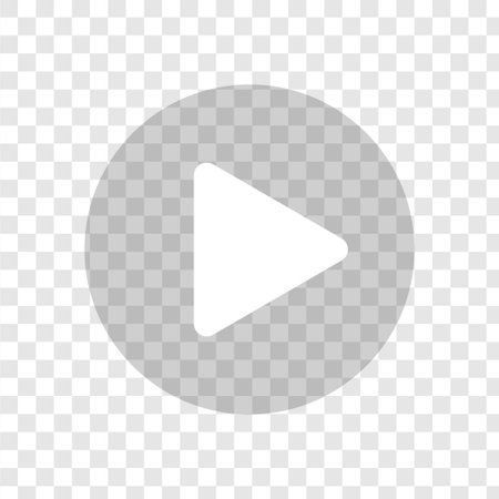 play button icon. Symbol on a transparent background. video audio player. vector illustrationのイラスト素材