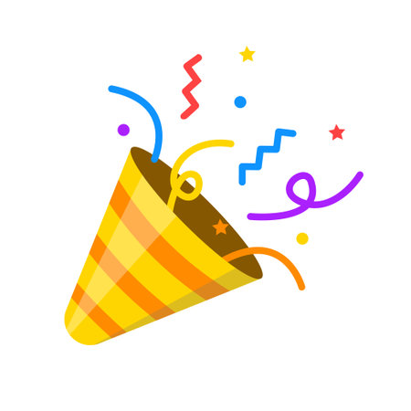 party popper icon. Confetti for parties and holidays. vector illustrationのイラスト素材