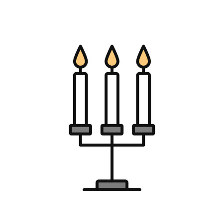 Candle icon. Candle for Christmas, decorations, parties or religious holidays. Vector illustrationのイラスト素材