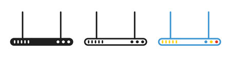 WiFi routers icons set. Modems. Wireless routers. Internet connection. Vector illustrationのイラスト素材