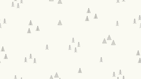 Winter seamless background with Christmas trees. Abstract vector illustrationのイラスト素材