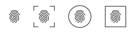 Set of fingerprints. The concept of identification, authorization or privacy. Vector illustrationのイラスト素材