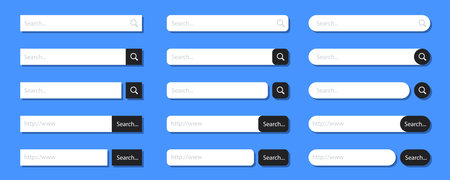 Internet search bar set. website user interface. Search for information. vector illustration.のイラスト素材
