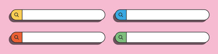 Search engine icons set. PC user interface from the 90s. retro style. old design. vector illustration.のイラスト素材