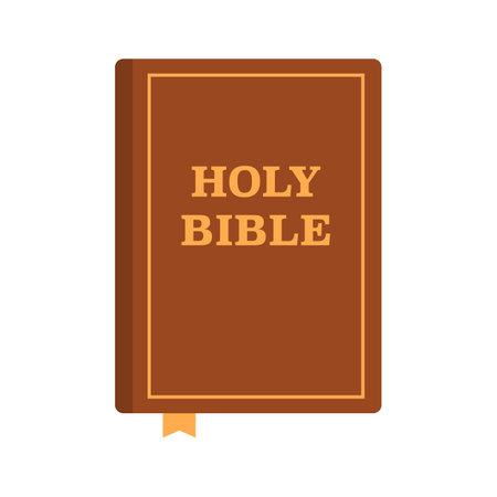 bible icon. Holy bible isolated on white background. Scripture. flat style. Christian faith. Vector.のイラスト素材