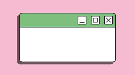 Empty computer window. PC user interface from the 90s. Retro style. Old design. Vector illustrationのイラスト素材