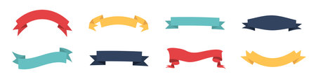 Ribbon banners set. Colorful ribbons. Vector illustrationのイラスト素材