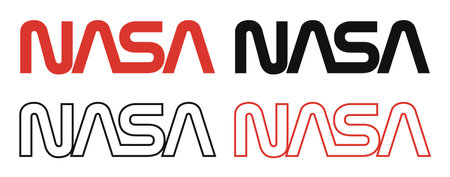 NASA set. National Aeronautics and Space Administration. Vector. VINNITSA, UKRAINE - MAY 10, 2022のeditorial素材